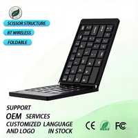 Nouveau clavier BT rechargeable à 66 touches, ultra-fin, mini, pliable, ergonomique, USB Type-C pour ordinateur portable, tablette, PC