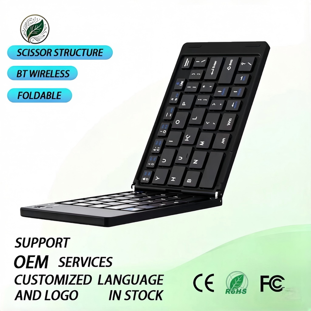 New 66-Key Rechargeable BT Keyboard Ultra-Thin Mini Foldable Ergonomic USB Type-C Keyboard for Laptop Tablet PC