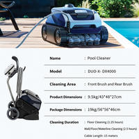 Robot nettoyeur de piscine extérieur ZODIAC DUO-X-DX4000 intelligent sans fil automatique, aspirateur sans fil, escalade des parois, filtre au lithium