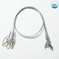 Kawat Baja Anti Gigitan Air Asin Grosir 1x7 Stainless Steel 110LB 20/30/40/50cm  dengan Krimp Aluminium dan Swivel Snap