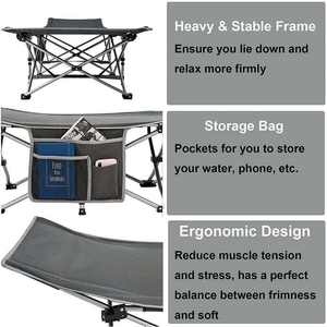 Soleil gris <span class=keywords><strong>Lit</strong></span> <span class=keywords><strong>de</strong></span> camping <span class=keywords><strong>Lit</strong></span> pliant extérieur Chaise <span class=keywords><strong>de</strong></span> <span class=keywords><strong>jardin</strong></span> Chaise longue Chaise inclinable Chaise <span class=keywords><strong>de</strong></span> <span class=keywords><strong>salon</strong></span> - Product Image 4