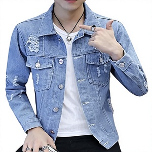 เสื้อแจ็คเก็ตยีนส์ผู้ชาย แบบลำลอง ติดกระดุมด้านหน้า สีพื้น ทรงปกติ สำหรับฤดูใบไม้ร่วงและฤดูหนาว กันลม เป็นมิตรกับสิ่งแวดล้อม ผ้าฝ้าย 100% ซักได้ - Product Image 1