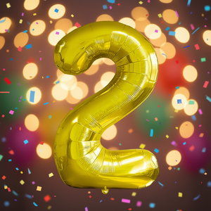 Party Love Gold Number <b>2</b> Foil <b>Balloon</b> 80cm Birthday Party Decor Kids Celebration - Product Image 2