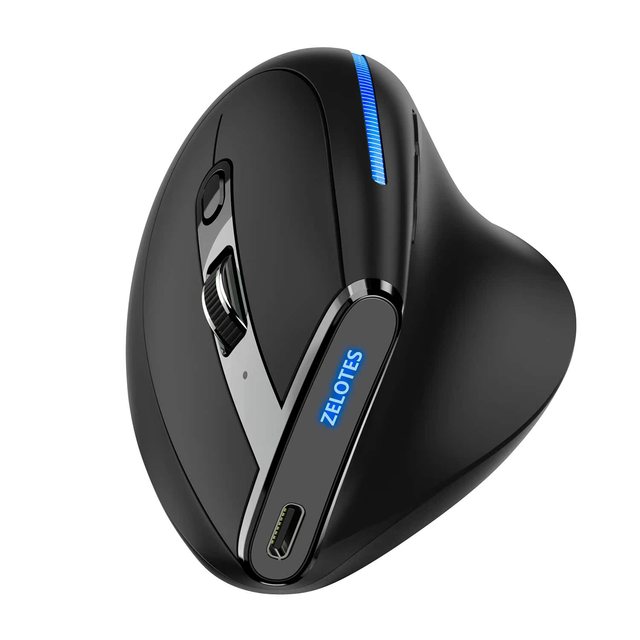 X510 F-36 Led Light Three Modes 2 Bt and 2.4g Wireless Mice 5 Adjustable Dpi 8 Button Programmable Rechargeable Vertical Mouse