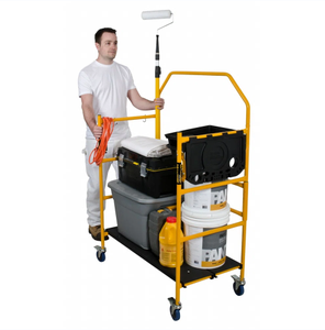 Mini échafaudage mobile pliable avec établi en acier à roues pour électricien/<span class=keywords><strong>charpentier</strong></span>/peintre/jardinier - Product Image 6