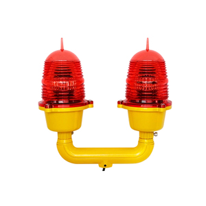Balise de sécurité aérienne à double tête de lampe, faible luminosité, pour extérieur, tour, toit, aéroport, lampe d'alerte de vol - Product Image 1