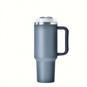 Vaso Térmico de 40 oz con Logotipo Personalizado, Botella de Agua Aislada de Acero Inoxidable, Taza de Café de 40 oz, Vasos de Viaje para Auto con Asa y Tapa con Pajita - Product Image 1