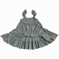 Robe d'été pour bébé fille, en coton côtelé, sans manches, à bretelles, à volants, style vintage, adorable, droite, en dentelle