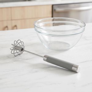 Fouet à œufs semi-automatique pratique en acier inoxydable, ustensile de cuisine pour mélanger, accessoires métalliques de qualité supérieure, promotionnel - Product Image 1