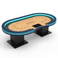 YH 8-10 Joueurs Luxe Miti Couleurs Lumière LED Casino Poker Table Fabriqué en Chine