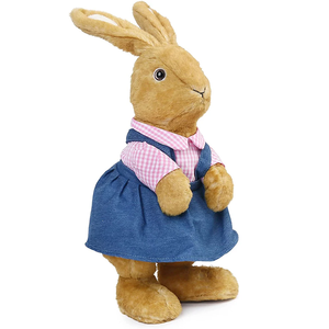 S333 12 Inches Phục Sinh Nâu <span class=keywords><strong>Bunny</strong></span> Thú Nhồi Bông Đồ Chơi Sang Trọng Quà Tặng Cho Trẻ Em Mặc Quần Áo Màu Hồng Màu Xanh Ăn Mặc Sang Trọng Thỏ Búp Bê - Product Image 1