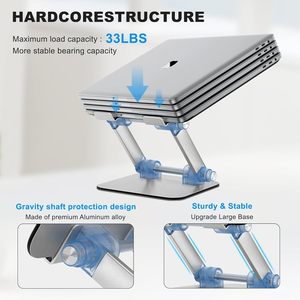 Nouvelle arrivée, support de refroidissement réglable à 360 degrés en aluminium et plastique, pliable, multi-angles, facile à transporter, portable pour ordinateur portable - Product Image 4