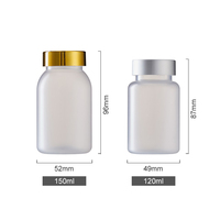 Flacon de luxe en plastique dépoli mat pour compléments alimentaires, conteneur vide pour pilules, 30/60/90 capsules pour huile de poisson, vitamines, emballage de produits de santé