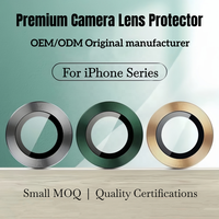 Protection d'objectif d'appareil photo en verre trempé 2.5D HD transparent 9H anti-rayures et étanche pour iPhone 12 13 14 15 16 17 18 Pro Max Plus Air