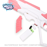 Pistolet à eau électrique OEM WANNA MAGIC - Pistolet à eau automatique puissant à piles en plastique ABS personnalisé pour enfants rose bleu extérieur