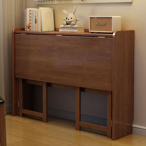 Escritorio Ergonómico de Madera Maciza con Cajón de Almacenamiento para Apartamentos Pequeños, Escritorio Estrecho de 45 cm para Dormitorio, <span class=keywords><strong>Mesa</strong></span> de Estudio para Estudiantes de 60 cm - Product Image 4