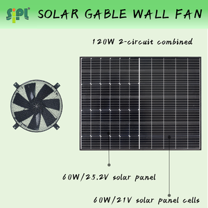 พัดลมระบายอากาศติดผนังพลังงานแสงอาทิตย์ มอเตอร์ไร้แปรงถ่าน DC ควบคุมอัจฉริยะ รับผลิตแบบ OEM/ODM ปรับแต่งได้ สำหรับบ้าน/อุตสาหกรรม/การเกษตร - Product Image 2