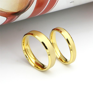 2023 thép không gỉ titan thép vàng mờ vài vòng nhẫn Vàng - Product Image 3