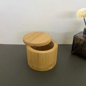 Tazón de <span class=keywords><strong>sal</strong></span> de bambú, bodega, pimienta, especias, baño, <span class=keywords><strong>sal</strong></span> marina, caja de pimienta de bambú, caja de <span class=keywords><strong>sal</strong></span> de madera con tapa giratoria y mini cuchara - Product Image 5