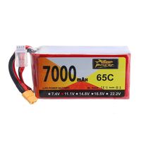 Batterie polymère au lithium rechargeable 11,1 V 65C 7000 mAh pour drone télécommandé 2S 3S 4S 5S 6S 65C Batterie Lipo à haut débit