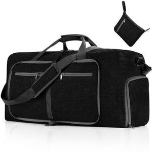 Large Capacity 65L Foldable Travel Duffle Bag with <b>Shoes</b> Compartment Overnight Travel Bag for Men and Women - Product Image 1