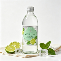 Étiquettes autocollantes en rouleau personnalisées en feuille d'argent, résistantes à l'eau et aux UV, pour bouteilles de boissons rafraîchissantes à la menthe, au citron vert et aux agrumes