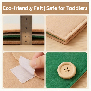 Libro Sensoriale Personalizzato in Feltro Montessori, Giocattoli Educativi OEM ODM, Servizio di Apprendimento Precoce, Libro Silenzioso per Bambini e Bimbi Piccoli - Product Image 2