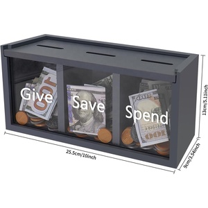 Hucha <span class=keywords><strong>de</strong></span> madera para ahorrar dinero, <span class=keywords><strong>caja</strong></span> <span class=keywords><strong>de</strong></span> <span class=keywords><strong>ahorro</strong></span> para encimera, hucha infantil para efectivo diario, hucha visualizable para montar en la pared - Product Image 2