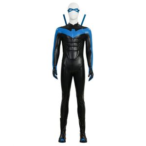 Costume de cosplay Titans <span class=keywords><strong>Saison</strong></span> <span class=keywords><strong>3</strong></span> pour homme, tenue de combat Nightwing Dick Grayson en spandex, costume d'Halloween pour TV et cinéma - Product Image 1