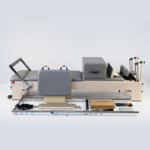 Reformer de Pilates Professionnel en Bois d'Érable Écologique et Durable, Machine de Studio Multifonctionnelle avec <span class=keywords><strong>Tour</strong></span> Intégrée - Product Image 2