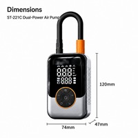 Compresseur d'air portable pour pneus, pompe à air numérique 150 PSI avec pression préréglée, arrêt automatique et lumière LED pour voiture, SUV, moto, vélo et ballons