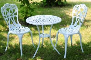 Juego de Comedor de 3 Piezas para Exteriores de Aluminio Fundido con Diseño de Orquídeas Resistente al Agua, Muebles de Jardín Duraderos, Asientos para Exteriores - Product Image 3