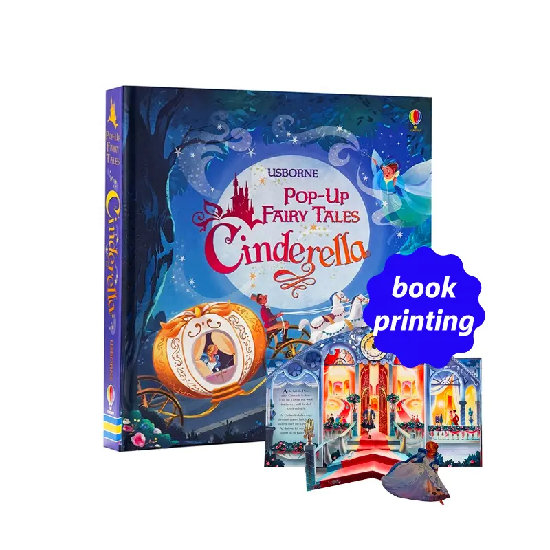 Pubblicazione di stampa personalizzata con copertina rigida per bambini Fairy Tales Board Book libro Pop-up Baby English 3D Book stampa in cartone