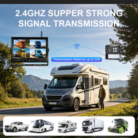 Caméra de recul sans fil haute définition avec moniteur 7 pouces, enregistreur DVR numérique sans fil, double antenne, 4 canaux pour camion et camping-car