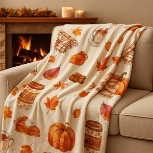 Manta de Franela con Dibujos Animados de Gatos, Manta para Siesta, Resistente a la Decoloración, Ligera, para Viajes y Camping, Impresión Personalizada, OEM, ODM - Product Image 1