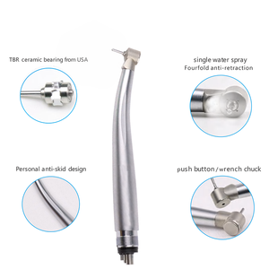 Pièce à main dentaire à bouton-poussoir, turbine à air haute vitesse avec roulement en céramique, équipement dentaire à faible bruit pour dentistes - Product Image 2