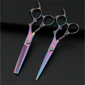 Ciseaux à cheveux Dragon Handle 62 mm, ciseaux à effiler avec vis en pierre précieuse, pour droitiers, salon de beauté, lame standard en acier inoxydable - Product Image 5