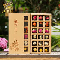 Thé brut du Yunnan Pu'er, boules de dragon, lys, rose, jasmin, chrysanthème, pivoine, thé en fleurs, coffret cadeau de boules de dragon, vente en gros