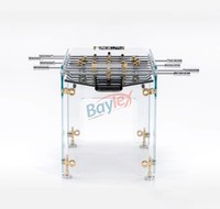 Nouvelle table de baby-foot haut de gamme en verre 2027, 8 poteaux, table de football de luxe en verre trempé avec poteaux en métal