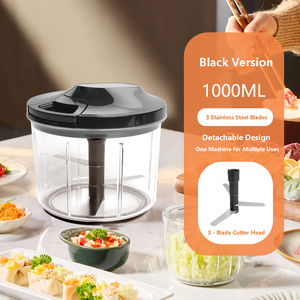 <span class=keywords><strong>Picadora</strong></span> Manual <span class=keywords><strong>de</strong></span> Alimentos <span class=keywords><strong>de</strong></span> 1000 ml, <span class=keywords><strong>Picadora</strong></span> <span class=keywords><strong>de</strong></span> Verduras con Cuerda para Pulsar a Mano, <span class=keywords><strong>Picadora</strong></span> <span class=keywords><strong>de</strong></span> Ajo, <span class=keywords><strong>Cebolla</strong></span> y Jengibre, Procesador <span class=keywords><strong>de</strong></span> Alimentos Manual - Product Image 2