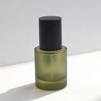 Bouteilles rondes en verre givré de luxe personnalisées avec pompe, 30 ml et 50 ml, pour lotion, soin de la peau, sérum facial, emballage cosmétique