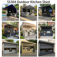 Nuevo Producto: Cocina Exterior de Acero Inoxidable con Cobertizo, Resistente a Altas Temperaturas, Parrilla para Patio
