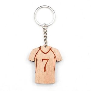 Collection de porte-clés en bois : Porte-clés T-shirt de footballeur N°7 - Product Image 1