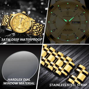 Poedagar 936 montre pour hommes en acier inoxydable de haute qualité montres à quartz lumineuses étanches pour hommes - Product Image 2