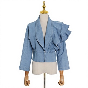 Wholesale Women's Fashion <b>Denim</b> Jean <b>Jacket</b> <b>Lightweight</b> Cotton Blue Jean <b>Jacket</b> Custom Design Available OEM Services - Product Image 1