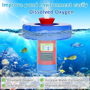 Fontaine flottante et aérateur d'étang entièrement automatique 110V 750W (1HP) pour les grands et les petits étangs et lacs extérieurs - Product Image 3
