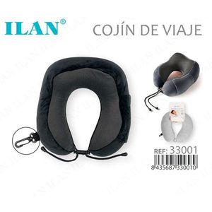Cuscino da viaggio Ilan in memory foam con supporto per il collo per viaggi in aereo e in auto - Product Image 1