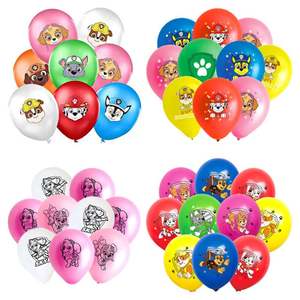 Globos de látex con pata de perro de 12 pulgadas, accesorios <span class=keywords><strong>para</strong></span> perros de dibujos animados <span class=keywords><strong>para</strong></span> el Día de los niños y decoraciones <span class=keywords><strong>para</strong></span> fiestas de cumpleaños, globo de patrulla canina - Product Image 1