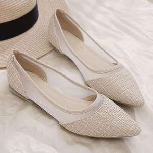 Elegant Pointy Toe Lace Hollow Breathable <b>Boat</b> <b>Shoes</b> Comfortable Mesh <b>Women</b> Autumn/Spring/Summer <b>Shoes</b> - Product Image 2