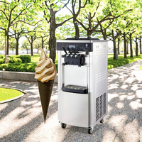 Nouvelle machine à glace molle au chocolat commerciale de 2000 W, sur pied, 3 saveurs